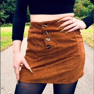 Caramel Corduroy Skirt